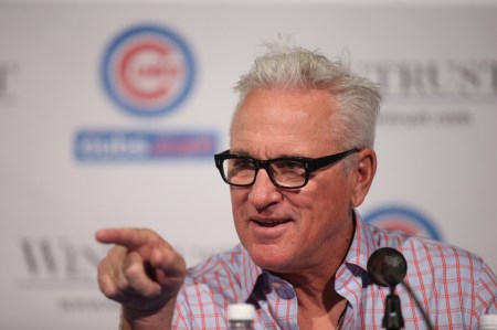 The Chicago Cubs today named Joe Maddon the 54th manager in franchise history, Monday, November 3, 2014. Maddon was introduced at The Cubby Bear sports bar across the street from Wrigley Field in Chicago.   (Brian Cassella/Chicago Tribune)